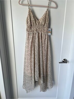 1. State Cream Floral Smocked Midi Dress - Coquette, Feminine